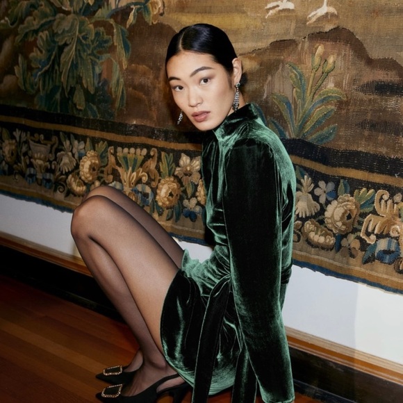 Reformation Burgundy Velvet Dress. - Picture 2 of 7